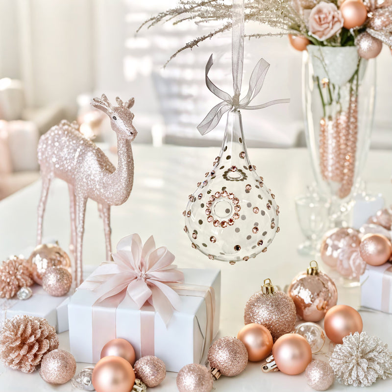 Rose gold Preciosa crystal-embellished glass drop