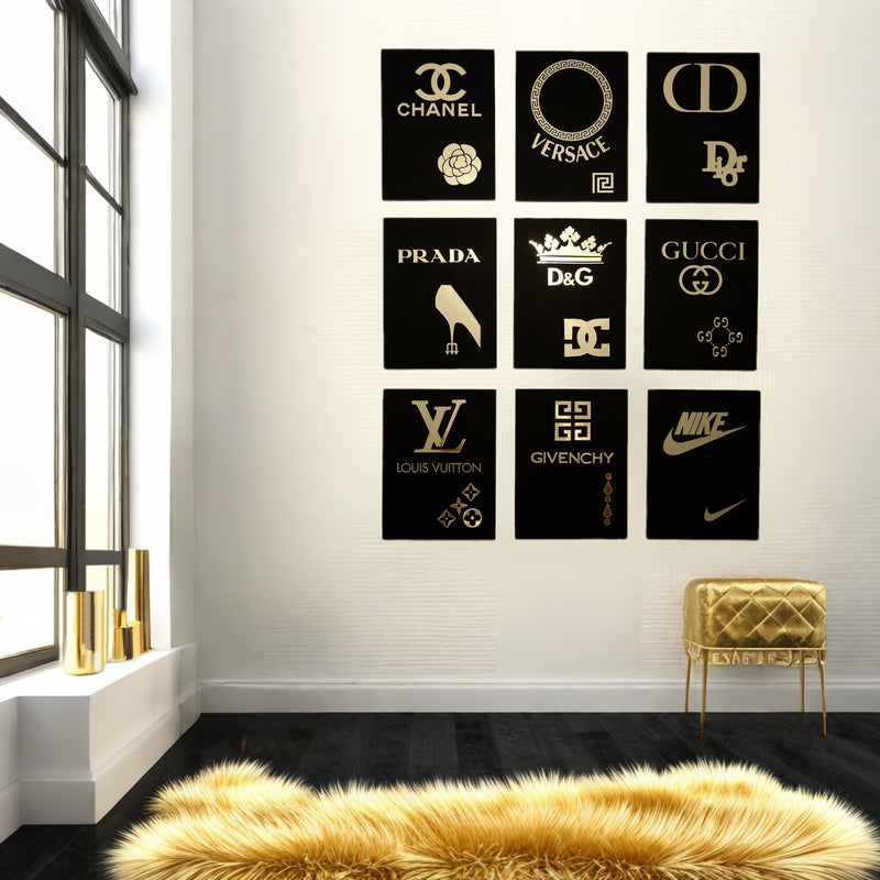 Handcrafted with metallic shiny vinyl sticker foils