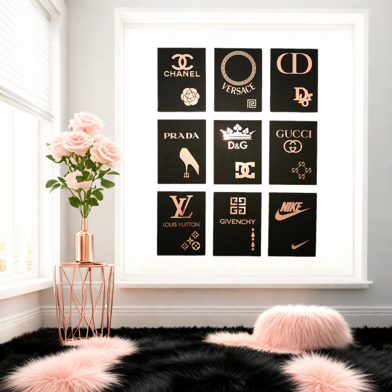 Handcrafted with metallic shiny vinyl sticker foils