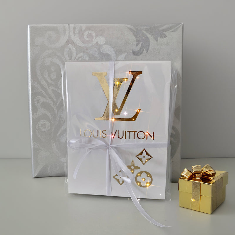 Handcrafted with metallic shiny vinyl sticker foils