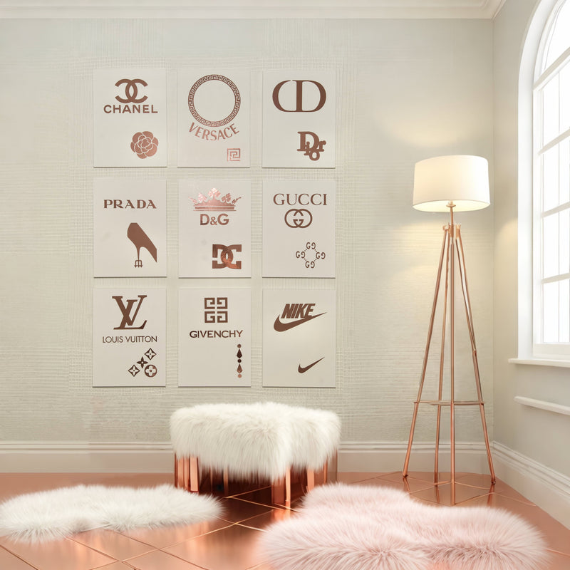 Handcrafted with metallic shiny vinyl sticker foils
